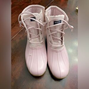 Sperry Youth 4 Pink SaltWater Duck Boots Waterproof